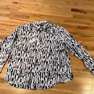 Robert Graham Men's Geometric Button Down Shirt - Black, White, Pink